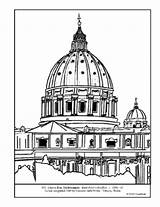 Basilica Coloring Saint Michelangelo Peter Lesson Peters sketch template