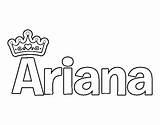 Ariana Name Pages Template Pintar Coloring Dibujos sketch template