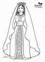 Coloring Pages Queens Clipart Kings Queen Clip Library Purim sketch template