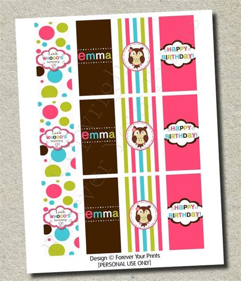 items similar  owl mini candy bar wrappers diy party printables