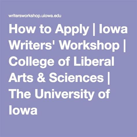 how to apply iowa writers workshop college of liberal arts