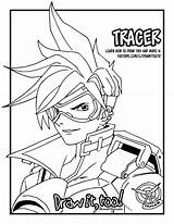 Tracer Overwatch Coloring Drawittoo sketch template