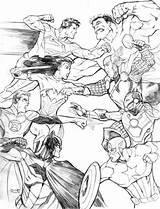 Justice Liga Justicia Printable Colouring Marvel Avangers Ausmalbilder Letscolorit sketch template