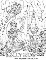Sally Ride Coloring Behance sketch template