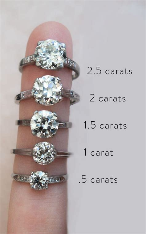 jewelry actual diamond carat size   hand  weddbook