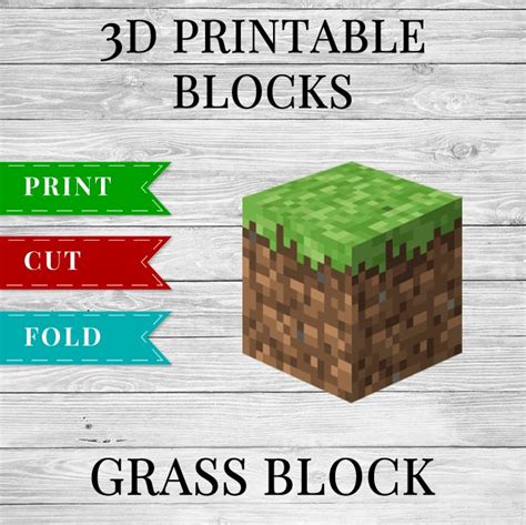 grass block minecraft grass block printable papercraft template