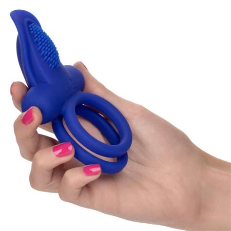 Silicone Rechargeable Dual Pleaser Couple S Enhancer Cock Ring Blue