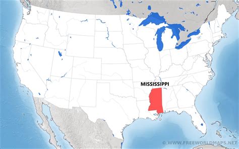 mississippi located   map