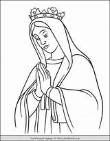 Praying Colouring Thecatholickid Hail Cnt Rosary sketch template