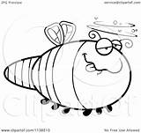 Outlined Dragonfly Drunk Clipart Cartoon Cory Thoman Coloring Vector sketch template