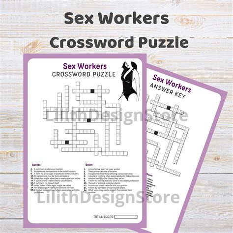 Sex Workers Crossword Puzzle Nsfw Crossword Adult Puzzles Etsy Australia