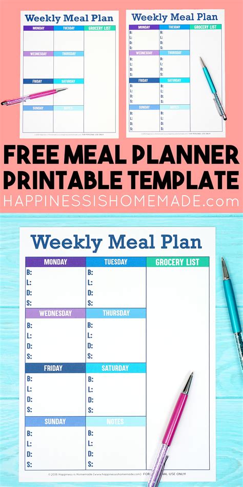 printable meal planner     meal planning