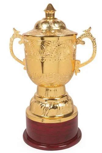 golden brass exquisite ipl cup trophy  rs piece  moradabad