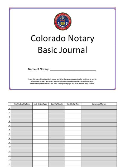 notary sample journal