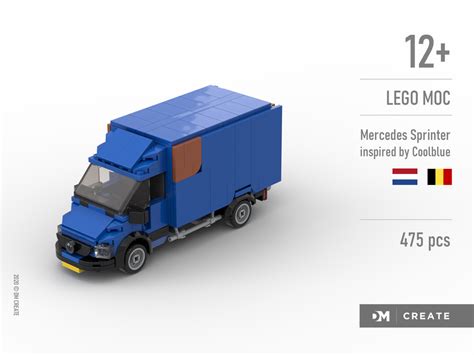 lego moc mercedes sprinter truck inspired  coolblue bus   netherlands  belgium