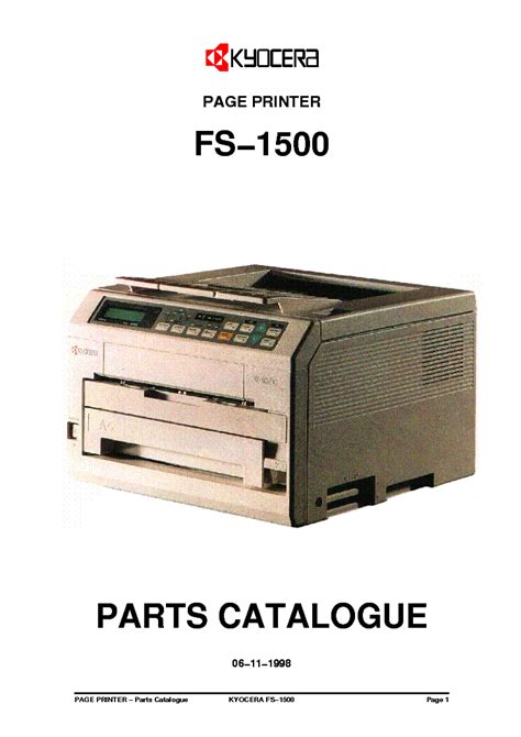 kyocera fs  parts manual service manual  schematics