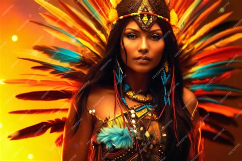 Premium Ai Image Full Body Beautiful Breathtaking Native American