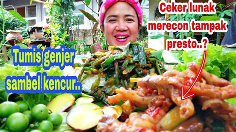 🔴 Mukbang Ceker Lunak Mercon Tampak Tulang ‼️ Genjer Sambel Kencur