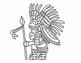 Aztec Warrior Coloring Coloringcrew Book sketch template