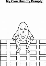 Dumpty Humpty Coloring Pages Own Wall Sat Rhyme Nursery Coloringsky sketch template