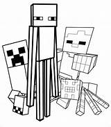 Minecraft Coloring Pages Enderman Drawing Colouring Color Kids Printable Creeper Villager Template Pdf Drawings Print Halloween Templates Downloadable Sheets Colorings sketch template