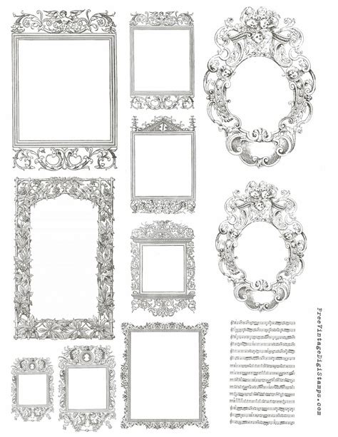 vintage digital stamps  printable ornate frames