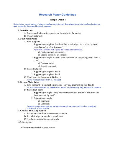 write research paper outline examples
