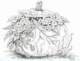 Coloring Pages Adult Printable Fall Adults Halloween Autumn Pumpkin Colouring Sheets Drawings Color Detailed Books Print Flowers Coloriage Book Flower sketch template