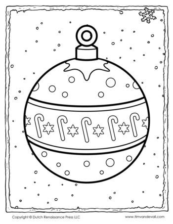 christmas ornament coloring page tims printables