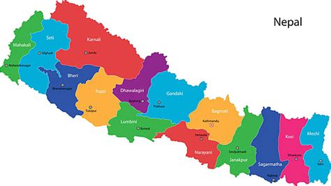 Black Nepal Map Boundary Kathmandu Element Vector Boundary Kathmandu