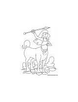 Coloring Spear Centaur Throwing sketch template