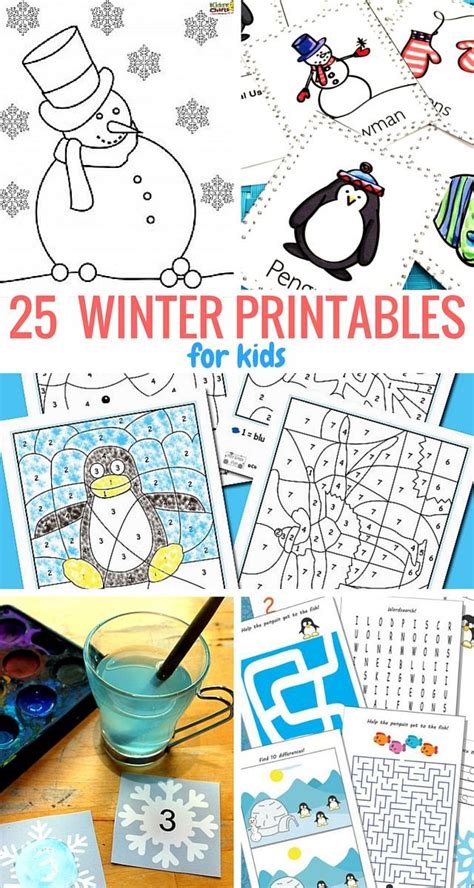 check    winter printables  kids    great fun