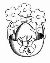 Flowers Coloring Pages Basket sketch template