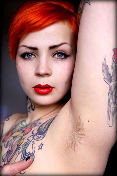 armpit hair tats fluorescent red hairstyle sexy as hell subcultural sultries pinterest