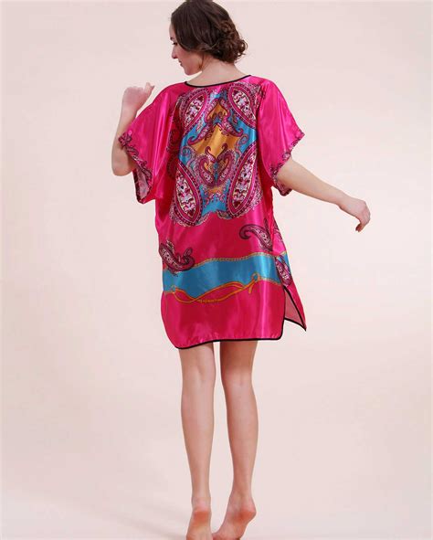 Women S Silk Blend Satin Pajama Robes Night Gown Sleepwear Ebay
