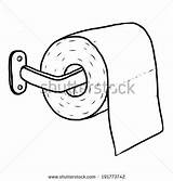 Toilet Paper Cartoon Roll Tissue Sketch Drawn Drawing Vector Hand Illustration Holder Style Isolated Background Stock Getdrawings Draw Shutterstock sketch template