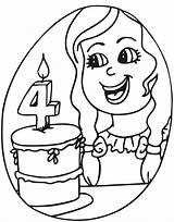 Coloring Birthday Pages Girl 4th Year Old Kids Four Olds Candle Girls Happy Number Fourth Color Cake Printable Printables Sheets sketch template