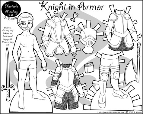 knight  armor  knight paper doll  boys paper dolls paper