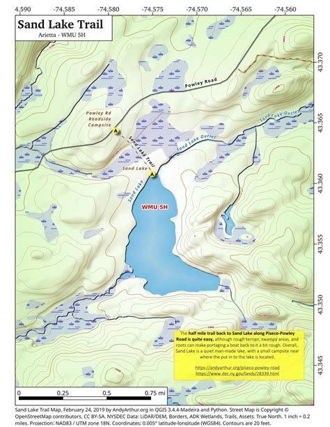 map sand lake trail andy arthurorg