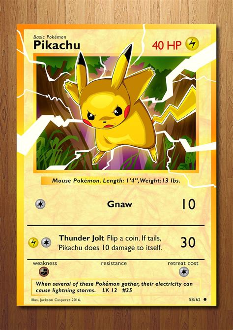 pikachu giant pokemon card art print etsy