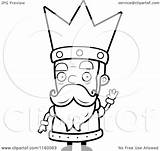 King Old Cartoon Clipart Waving Coloring Outlined Vector Cory Thoman Royalty sketch template