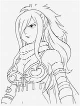 Erza Fairy Tail Coloring Scarlet Drawing Natsu Book Seekpng sketch template