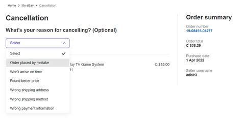 cancel  order  ebay android authority