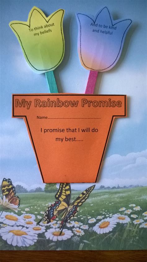 rainbow promise flower pot craft great  ladybird promise craft