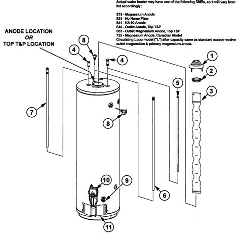 water heater diagram parts list  model gcv aosmith parts water heater parts