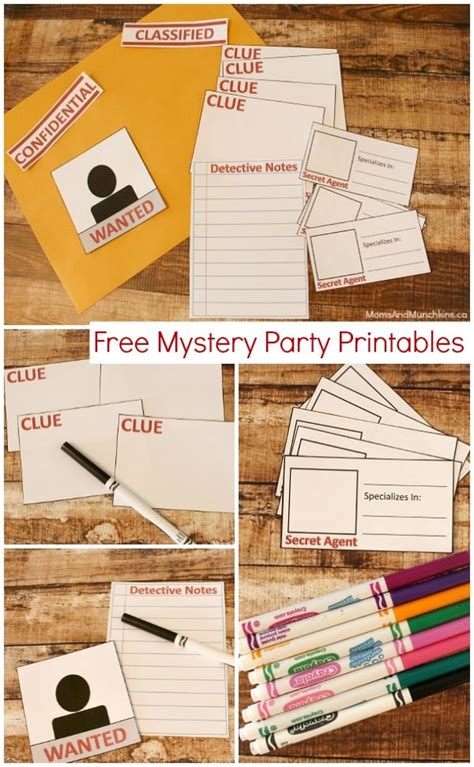 mystery party printables  moms munchkins