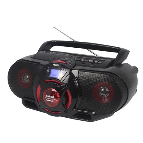 naxa portable bluetooth mpcd amfm stereo radio cassette playerrecorder  subwoofer