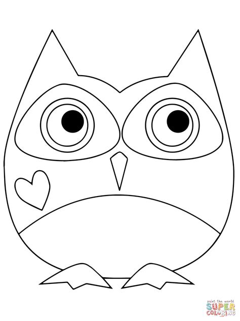 valentine day owl coloring page  printable coloring pages
