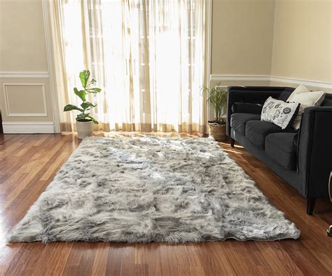 faux fur rug luxuriously soft  eco friendly walmartcom walmartcom