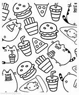 Pusheen Hamburger Xcolorings 119k 1024px sketch template